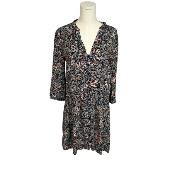 ba&sh Dresses & Skirts - Ba&Sh Long Sleeve Multi Color Floral Mini Shirt Dress Size Medium